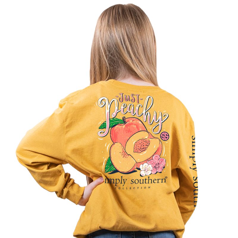 SALE Simply Southern Preppy Just Peachy - Adult & Kids T-Shirts, Sweatshirts & Hoodies apparel design preview 2
