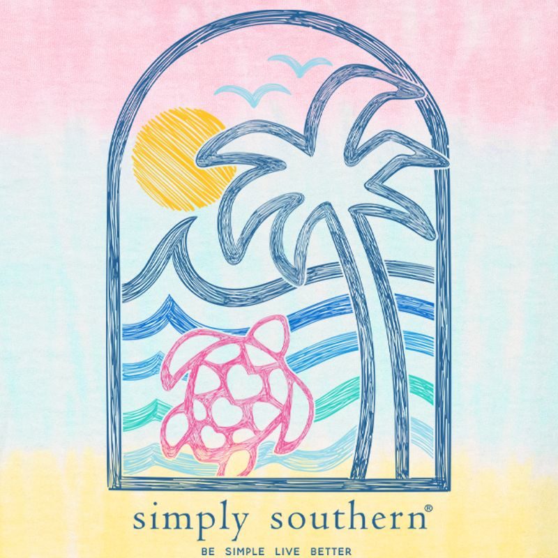 Simply Southern Seaview Turtle Palm Tie Dye - Adult & Kids T-Shirts, Sweatshirts & Hoodies apparel design preview 2