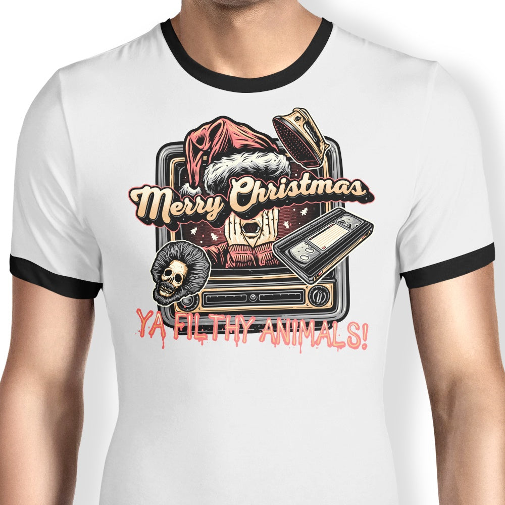 Ya Filthy Animals Ringer - Adult & Kids T-Shirts, Sweatshirts & Hoodies apparel design preview 1