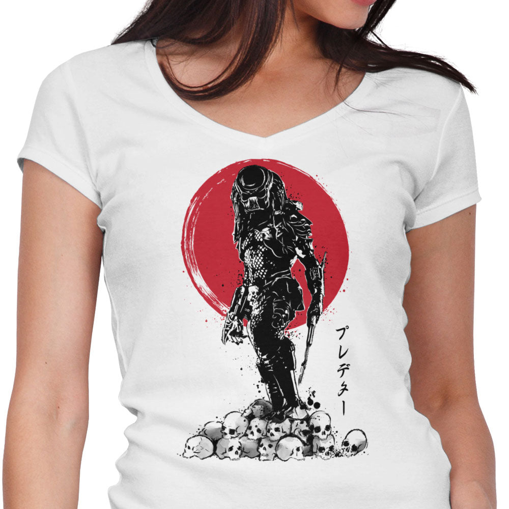 Yautja Hunter Women's V-Neck - Adult & Kids T-Shirts, Sweatshirts & Hoodies apparel design preview 1