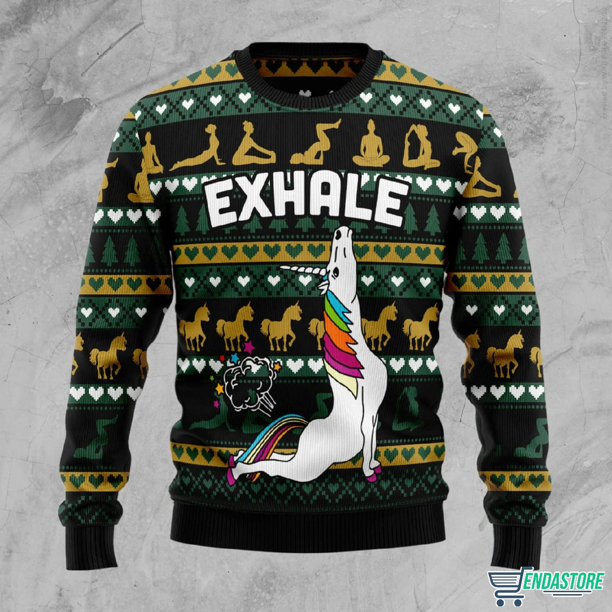 Yoga Unicorn Exhale Ugly Christmas Sweater product image