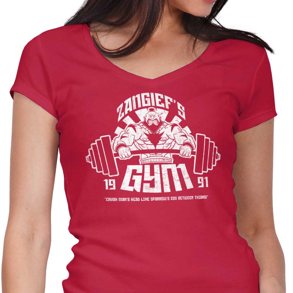Zangief Gym Women's V-Neck - Adult & Kids T-Shirts, Sweatshirts & Hoodies apparel design preview 1