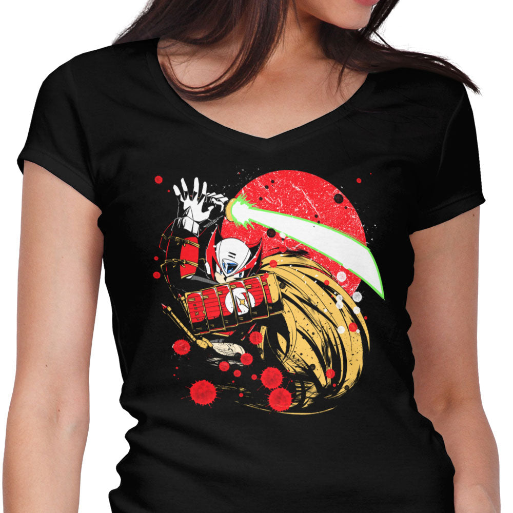Zero Samurai Women's V-Neck - Adult & Kids T-Shirts, Sweatshirts & Hoodies apparel design preview 1