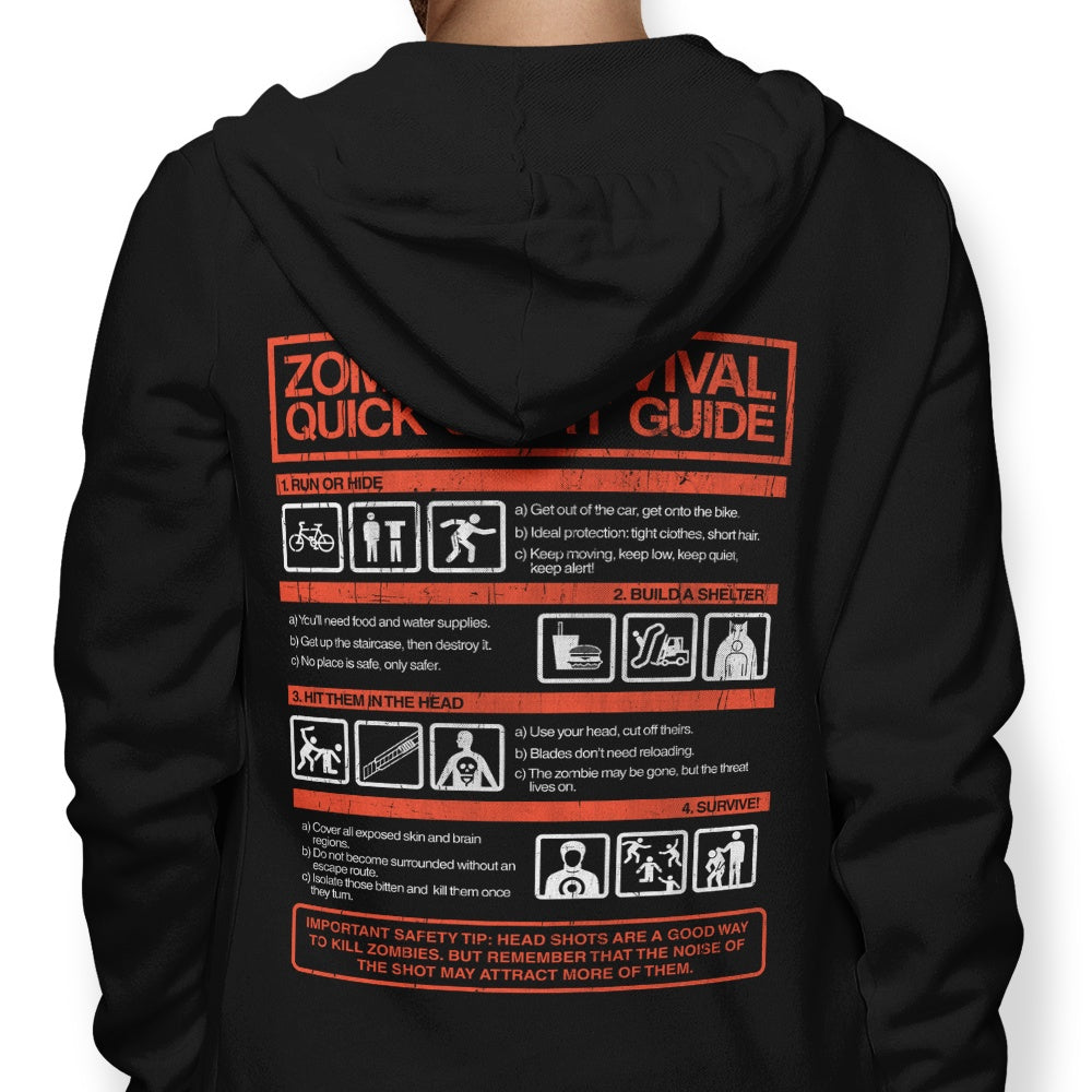Zombie Survival Quick Start Guide - Adult & Kids T-Shirts, Sweatshirts & Hoodies apparel design preview 1