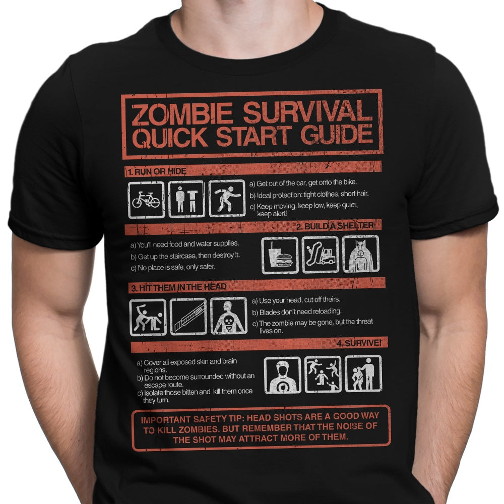 Zombie Survival Quick Start Guide Men's Apparel - Adult & Kids T-Shirts, Sweatshirts & Hoodies apparel design preview 2
