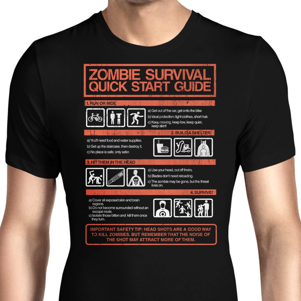 Zombie Survival Quick Start Guide Men's Apparel - Adult & Kids T-Shirts, Sweatshirts & Hoodies apparel design preview 1