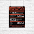 Zombie Survival Quick Start Guide Poster - Adult & Kids T-Shirts, Sweatshirts & Hoodies apparel design preview 1
