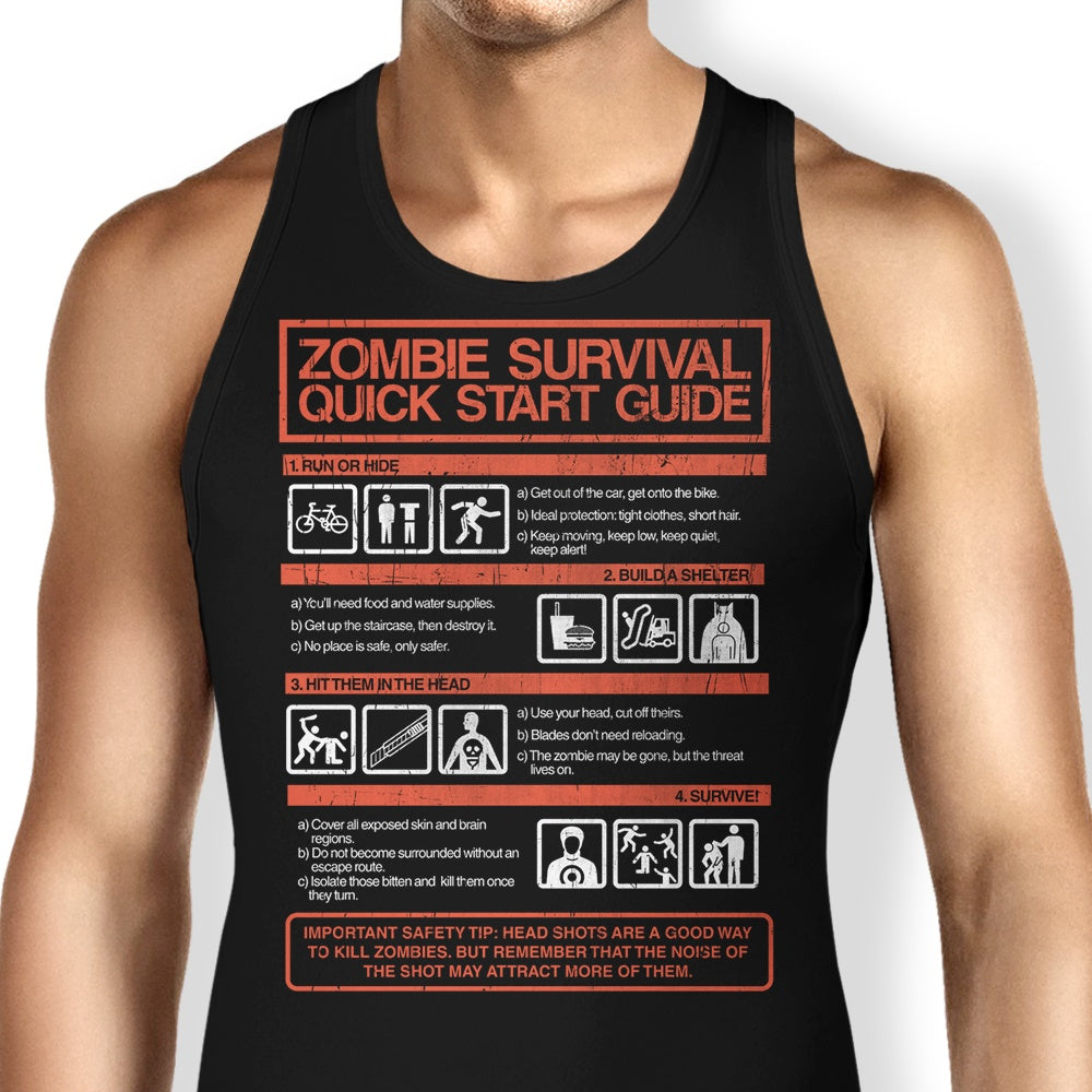 Zombie Survival Quick Start Guide Tank Top - Adult & Kids T-Shirts, Sweatshirts & Hoodies apparel design preview 1