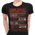 Zombie Survival Quick Start Guide Women's Apparel - Adult & Kids T-Shirts, Sweatshirts & Hoodies apparel design preview 1