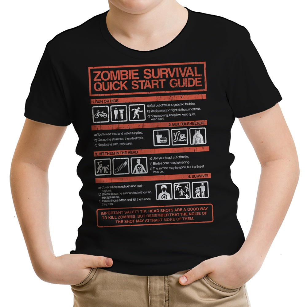 Zombie Survival Quick Start Guide Youth Apparel - Adult & Kids T-Shirts, Sweatshirts & Hoodies apparel design preview 1