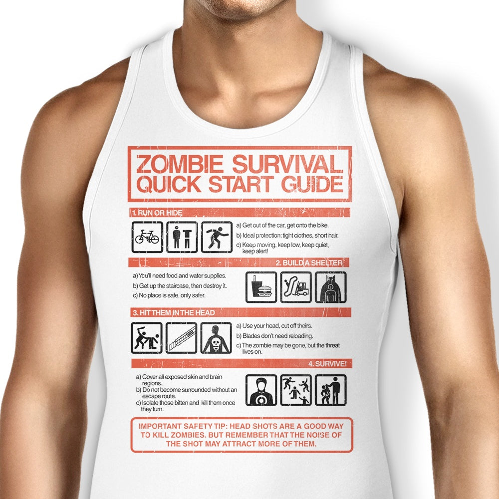Zombie Survival Quick Start Guide (Alt) Tank Top - Adult & Kids T-Shirts, Sweatshirts & Hoodies apparel design preview 1