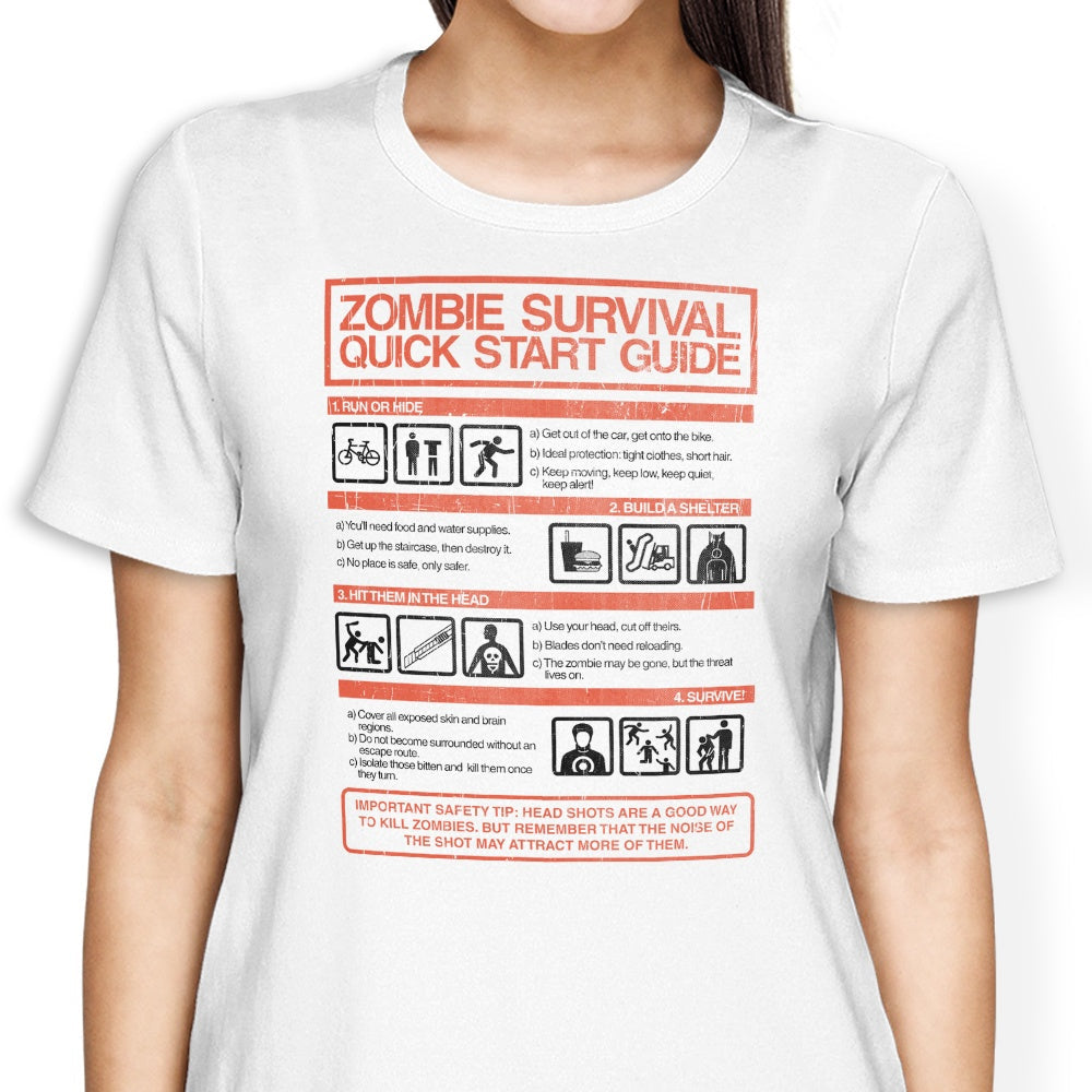 Zombie Survival Quick Start Guide (Alt) Women's - Adult & Kids T-Shirts, Sweatshirts & Hoodies apparel design preview 2