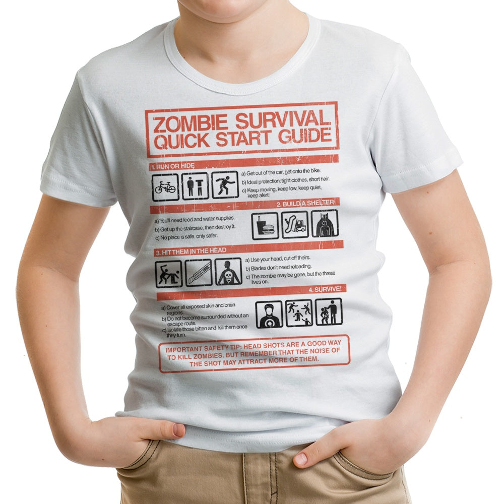 Zombie Survival Quick Start Guide (Alt) Youth Apparel - Adult & Kids T-Shirts, Sweatshirts & Hoodies apparel design preview 1