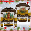 A bear with beer vintage camping Christmas sweater product image