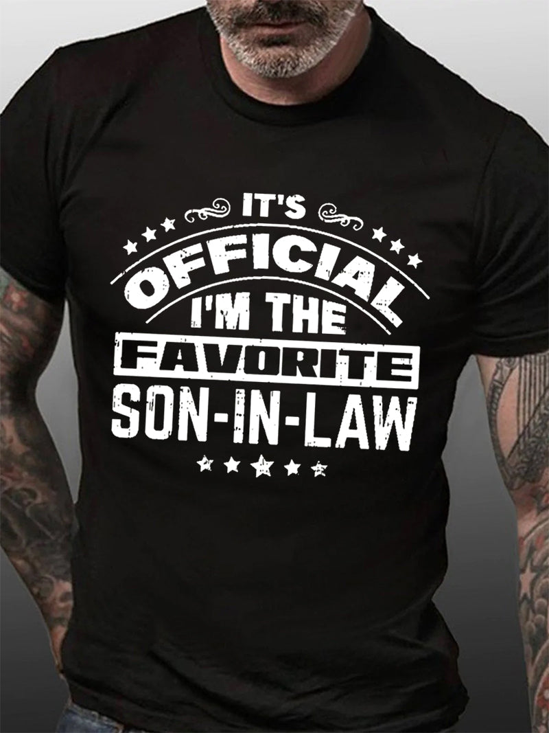 It's Official I'm The Favorite Son In Law Print Men - Adult & Kids T-Shirts, Sweatshirts & Hoodies apparel design preview 2