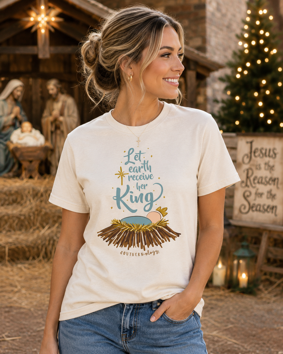 Southernology Let Earth Receive Her King Holiday - Adult & Kids T-Shirts, Sweatshirts & Hoodies apparel design preview 1