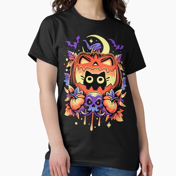Halloween Cat Hideout Spooky Pumpkin - Adult & Kids T-Shirts, Sweatshirts & Hoodies apparel design preview 1