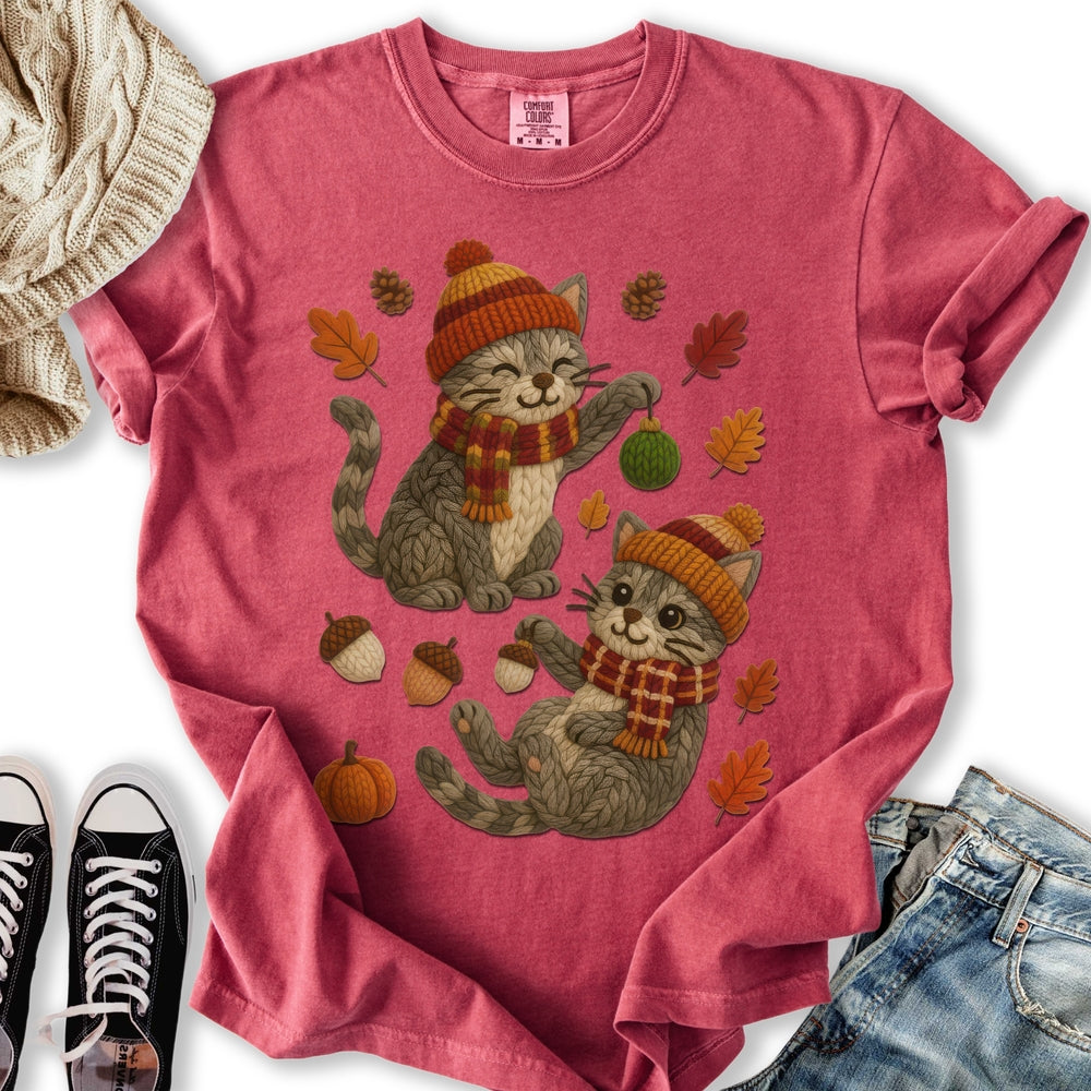 Fall Yarn Cats - Adult & Kids T-Shirts, Sweatshirts & Hoodies apparel design preview 2