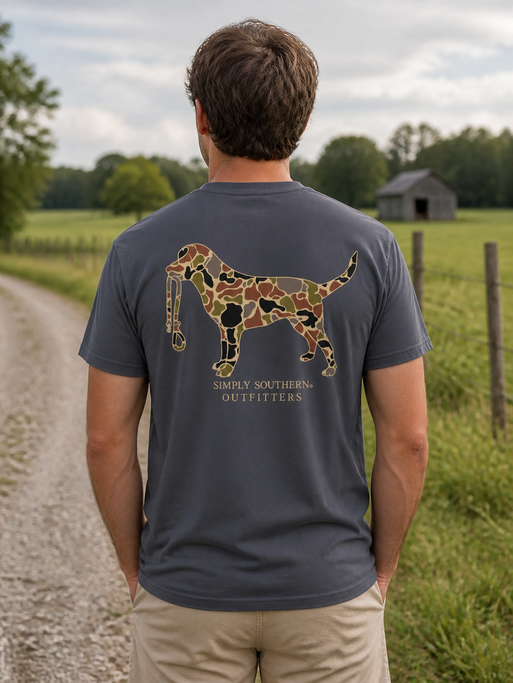 Simply Southern Outfitters Camo Dog Mineral Washed - Adult & Kids T-Shirts, Sweatshirts & Hoodies apparel design preview 1