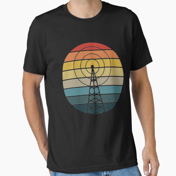 Antenna Retro Sunset HAM Radio Amateur Operator Gift - Adult & Kids T-Shirts, Sweatshirts & Hoodies apparel design preview 1