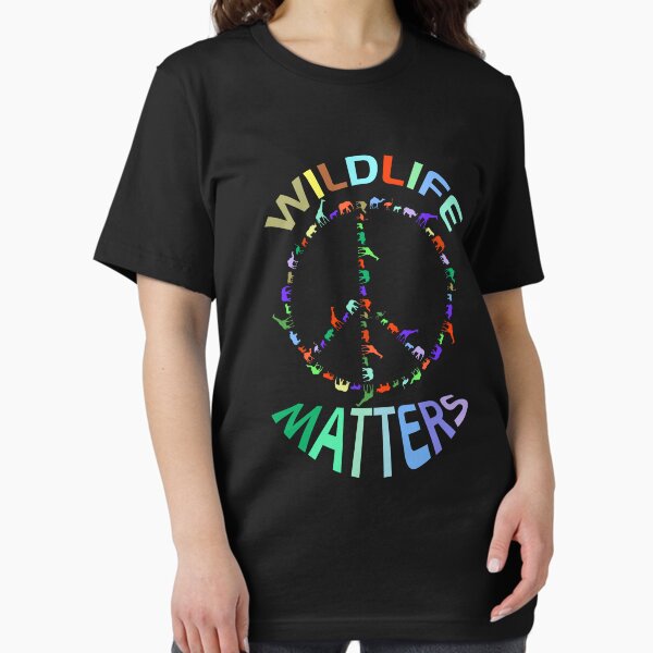Colorful wildlife matters design of a peace sign with - Adult & Kids T-Shirts, Sweatshirts & Hoodies apparel design preview 1