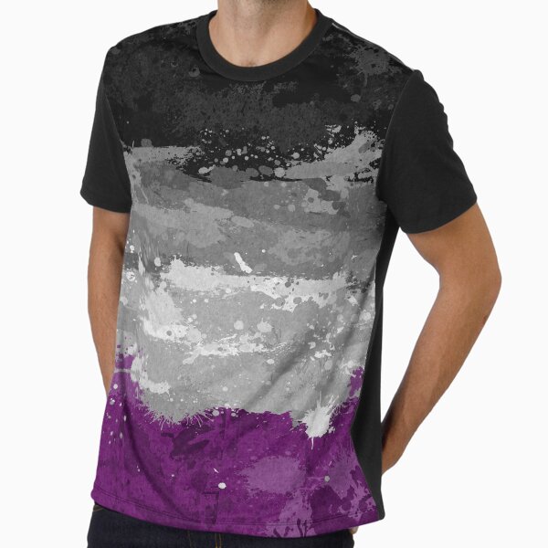 Abstract Paint Splatter Asexual Pride Flag Pattern - Adult & Kids T-Shirts, Sweatshirts & Hoodies apparel design preview 1