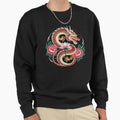 Chinese dragon with blooming lotus flowers ,Legendary - Adult & Kids T-Shirts, Sweatshirts & Hoodies apparel design preview 1