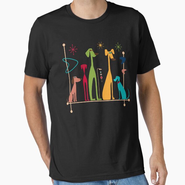 Copy of Retro Mid-Century Modern Dogs 50s 60s Style - Adult & Kids T-Shirts, Sweatshirts & Hoodies apparel design preview 1