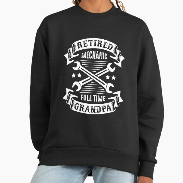 VINTAGE RETIRED MECHANIC FULL TIME OLD GRANDPA FUNNY - Adult & Kids T-Shirts, Sweatshirts & Hoodies apparel design preview 1