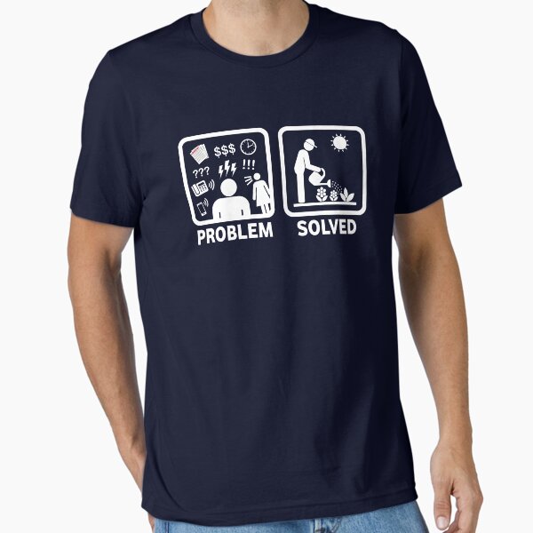 Gardening Funny Problem Solved Stickman - Adult & Kids T-Shirts, Sweatshirts & Hoodies apparel design preview 1