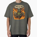 "This is Fine" The Mandalorian Grogu Star Wars Meme - Adult & Kids T-Shirts, Sweatshirts & Hoodies apparel design preview 1