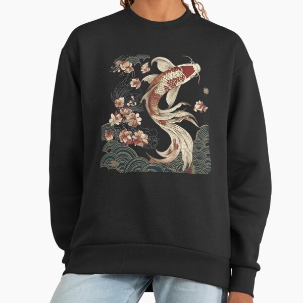 Cozy Vintage Japanese Koi Fish, Nautical Animal Asian - Adult & Kids T-Shirts, Sweatshirts & Hoodies apparel design preview 1