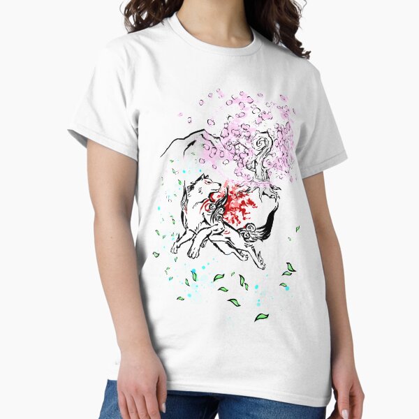 Amaterasu Okami with Cherry Blossoms - Adult & Kids T-Shirts, Sweatshirts & Hoodies apparel design preview 1
