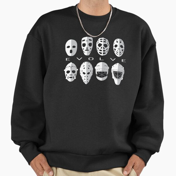 The Evolution of Goalie Mask - Adult & Kids T-Shirts, Sweatshirts & Hoodies apparel design preview 1