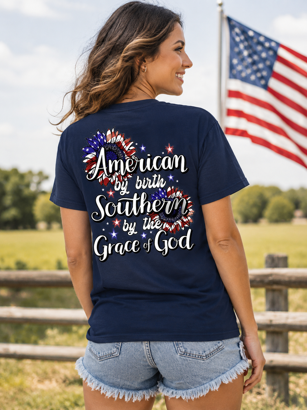 Southern Attitude USA By The Grace Of God - Adult & Kids T-Shirts, Sweatshirts & Hoodies apparel design preview 1