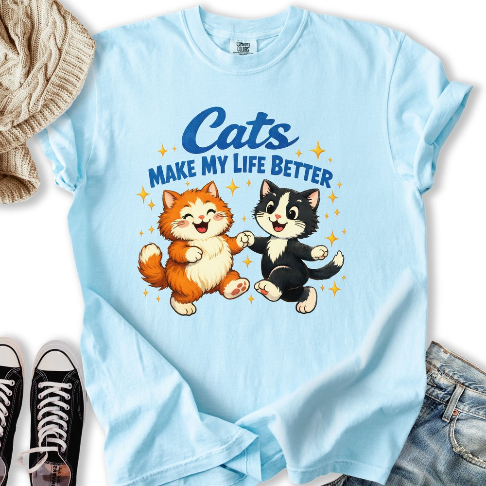 Cats Make Life Better - Adult & Kids T-Shirts, Sweatshirts & Hoodies apparel design preview 1