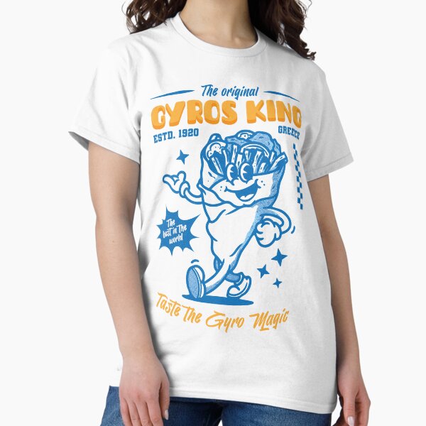 Greek Gyros Retro Mascot - Adult & Kids T-Shirts, Sweatshirts & Hoodies apparel design preview 1