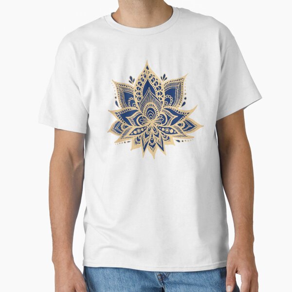 Gold and Blue Lotus Flower Mandala - Adult & Kids T-Shirts, Sweatshirts & Hoodies apparel design preview 1