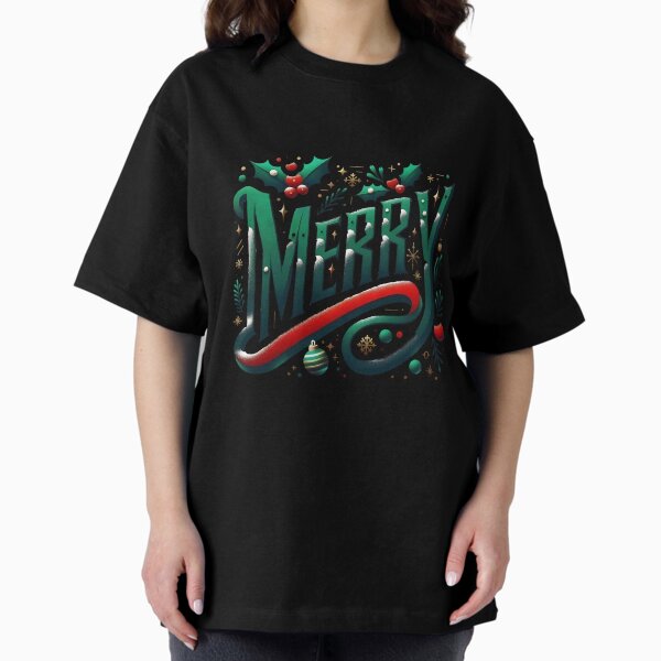 Merry Christmas Varsity Retro College Style Holiday - Adult & Kids T-Shirts, Sweatshirts & Hoodies apparel design preview 1
