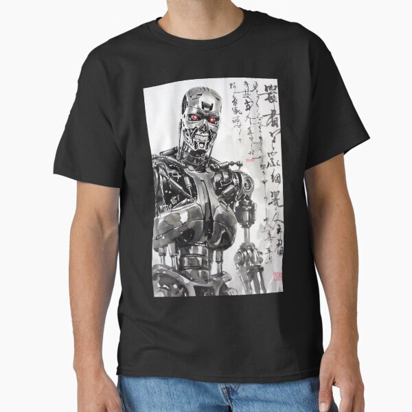 T-800 Terminator Sumi-e - Adult & Kids T-Shirts, Sweatshirts & Hoodies apparel design preview 1