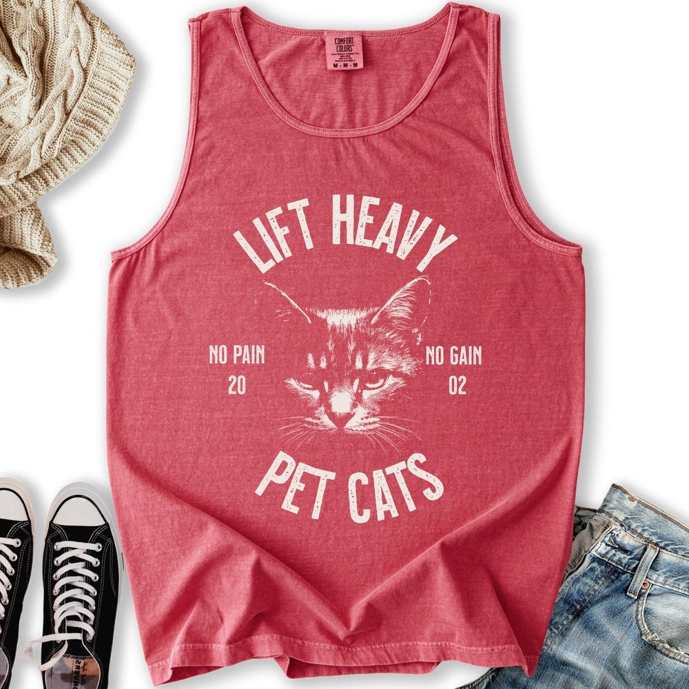 Lift Heavy Pet Cats Tank - Adult & Kids T-Shirts, Sweatshirts & Hoodies apparel design preview 1