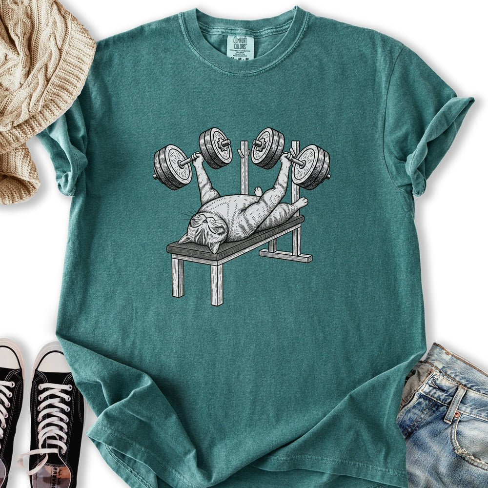 Bench Press Cat - Adult & Kids T-Shirts, Sweatshirts & Hoodies apparel design preview 2