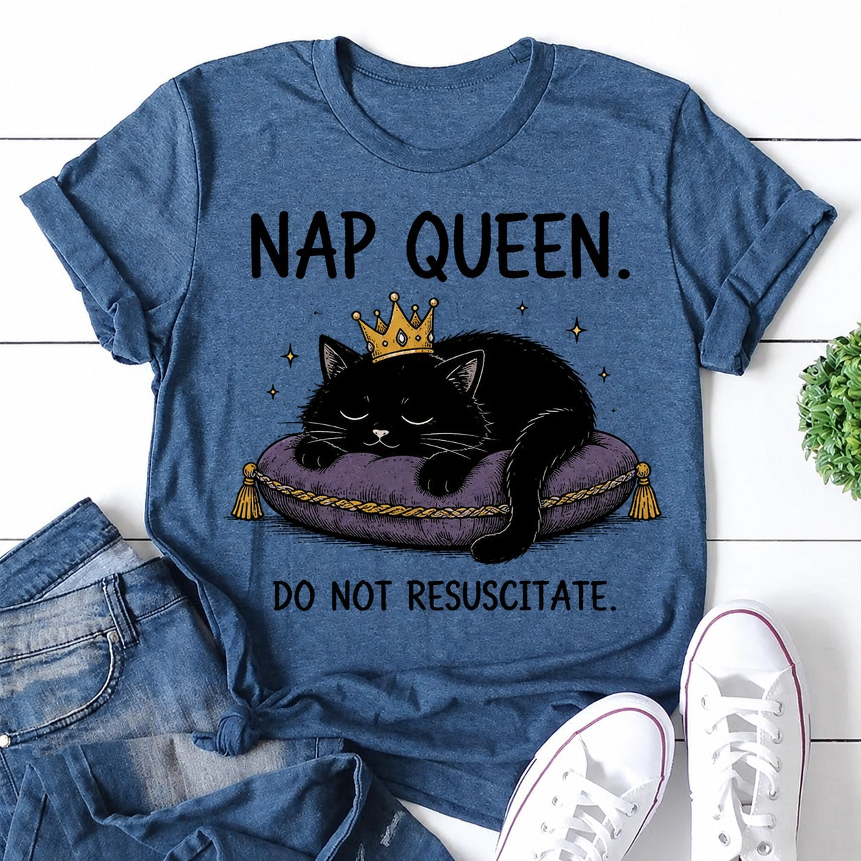 Nap Queen Cat Print Women Slogan - Adult & Kids T-Shirts, Sweatshirts & Hoodies apparel design preview 1