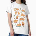 Cute capybara art, illustration seamless pattern - Adult & Kids T-Shirts, Sweatshirts & Hoodies apparel design preview 1