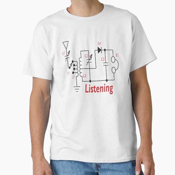 Crystal Radio Design Listening - Adult & Kids T-Shirts, Sweatshirts & Hoodies apparel design preview 1