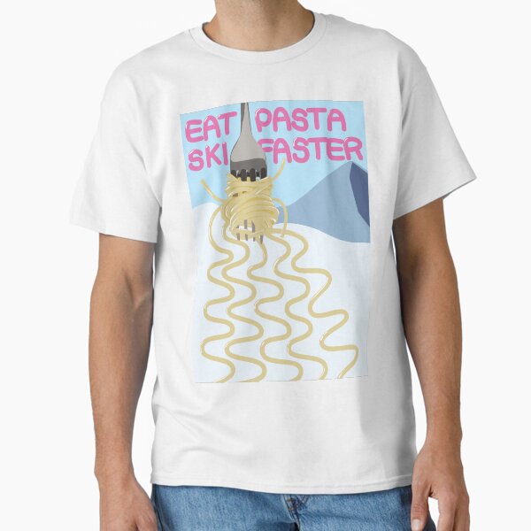 Eat pasta ski faster - Adult & Kids T-Shirts, Sweatshirts & Hoodies apparel design preview 1