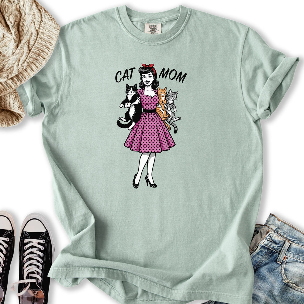 Retro Cat Mom - Adult & Kids T-Shirts, Sweatshirts & Hoodies apparel design preview 2