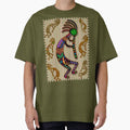 Kokopelli Rainbow Colors on Tribal Pattern - Adult & Kids T-Shirts, Sweatshirts & Hoodies apparel design preview 1