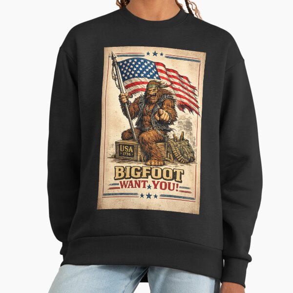 Legend Bigfoot Patriotic Power Design - Adult & Kids T-Shirts, Sweatshirts & Hoodies apparel design preview 1