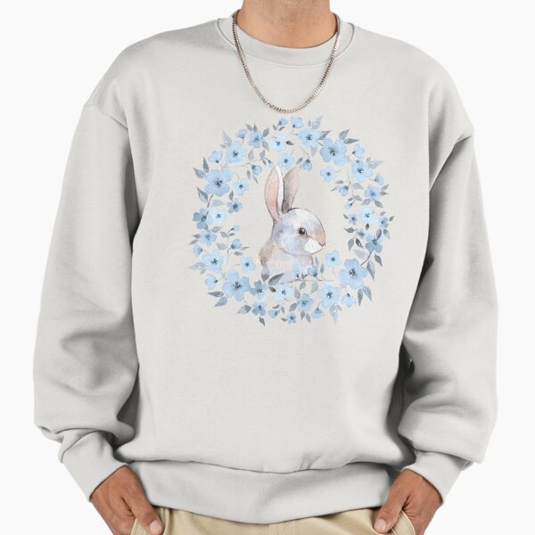 Rabbit and floral wreath - Adult & Kids T-Shirts, Sweatshirts & Hoodies apparel design preview 1